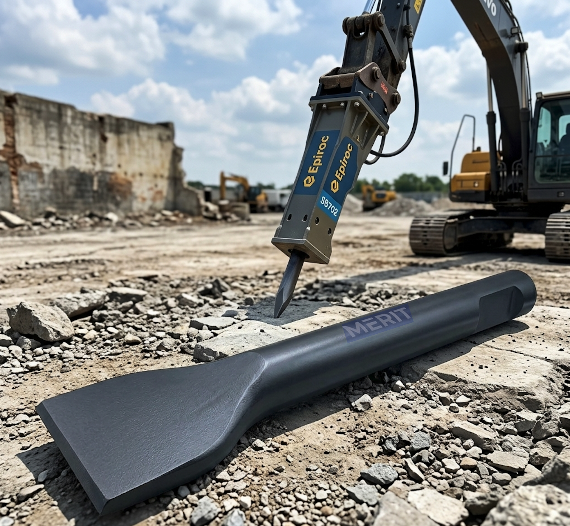 Atlas Copco Epiroc WIDE CHISEL CROSS for SB 702 | Premium Demolition Tool by MERIT 2026